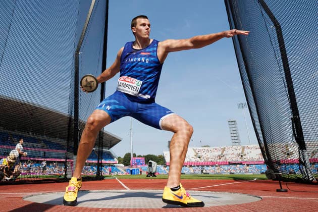 BIRMINGHAM, GREAT BRITAIN - AUGUST 11, 2026 : Mico LAMPINEN (FIN Finland) competing in the discus throw (Q) during the European Athletics Championships at Alexander Stadium on August 11, 2026 in Birmingham, Great Britain. Oregon Great Britain Copyright: xAxelxKohringx