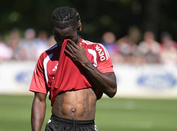 11.08.2026, xophax, Fussball 1.Bundesliga, 1.FC Koeln Training am Geissbockheim des 1.FC Köln. Platz 1. Gideon Mensah ( 1.FC Köln ) Köln *** August 11, 2026, xophax, Soccer, Bundesliga 1, 1. FC Köln Training at the Geissbockheim, 1. FC Köln, Field 1, Gideon Mensah, 1. FC Köln, Cologne