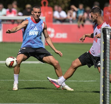 11.08.2026, xophax, Fussball 1.Bundesliga, 1.FC Koeln Training am Geissbockheim des 1.FC Köln. Platz 1. Said El Mala ( 1.FC Köln ) , links und Tom Krauss , rechts ( 1.FC Köln ) Köln *** August 11, 2026, xophax, Soccer, Bundesliga 1, 1. FC Köln Training at the Geissbockheim, home of 1. FC Köln. 1st: Said El Mala (1. FC Köln), left; Tom Krauss (1. FC Köln), right. Cologne