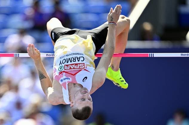 RECORD DATE NOT STATED Belgian Thomas Carmoy participates in the Men High Jump qualification, on the second day of the European Athletics Championships (August 10-18) in Birmingham, United Kingdom, on Tuesday 11 August 2026. ERICxLALMAND  x183157111x
