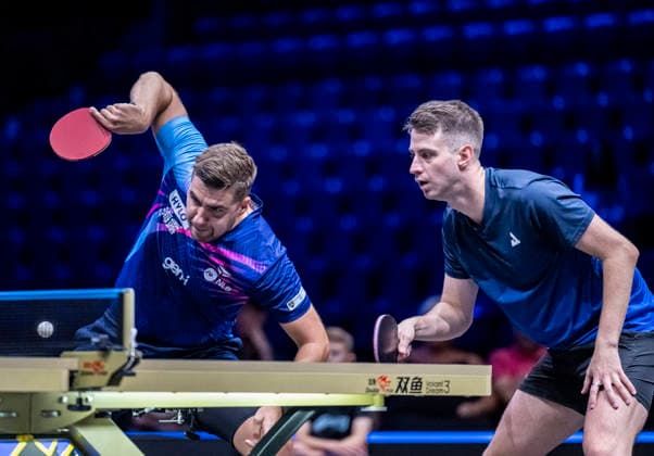 MALMÖ 2026-08-11 Darko Jorgic Deni Kozul from Slovenia against Sweden s Anton Källberg and Kristian Karlsson in the first round match of the men s doubles at the Table tennis, Tischtennis tournament Europe Smash Sweden 2026 at Malmö Arena in Malmö, Sweden, on August 11, 2026. MALMÖ SWEDEN x50090x *** MALMÖ, August 11, 2026 — Darko Jorgic and Deni Kozul of Slovenia face Sweden’s Anton Källberg and Kristian Karlsson in the first-round match of the men’s doubles at the Europe Smash Sweden 2026 table tennis tournament at Malmö Arena in Malmö, Sweden, on August 11, 2026 MALMÖ SWEDEN x50090x  Copyright: xJohanxNilssonx xTTx EUROPE SMASH SWEDEN 2026