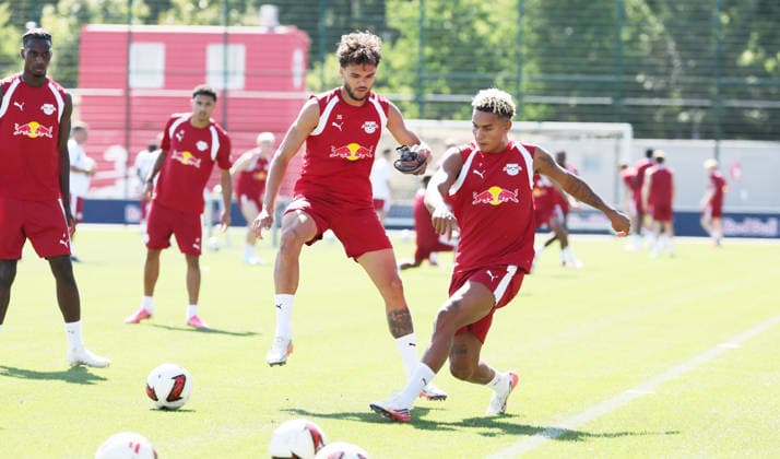 RB Leipzig Ð Training Bundesliga Leipzig, 11.08.2026, Red Bull Akademie, Fussball, 1.Bundesliga, RB Leipzig , Training , Im Bild: Max Finkgräfe Finkgraefe, Antonio Nusa , Nur zur redaktionellen Nutzung. Only editorial use. , *** RB Leipzig – Training, Bundesliga, Leipzig, August 11, 2026, Red Bull Academy, Soccer, Bundesliga 1, RB Leipzig, Training, Pictured: Max Finkgräfe (Finkgraefe), Antonio Nusa, For editorial use only, Picture Point