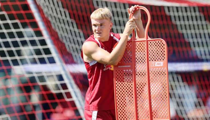 RB Leipzig Ð Training Bundesliga Leipzig, 11.08.2026, Red Bull Akademie, Fussball, 1.Bundesliga, RB Leipzig , Training , Im Bild: Conrad Harder , Nur zur redaktionellen Nutzung. Only editorial use. , *** RB Leipzig – Training, Bundesliga, Leipzig, August 11, 2026, Red Bull Academy, Soccer, Bundesliga 1, RB Leipzig, Training, Pictured: Conrad Harder, For editorial use only, Picture Point