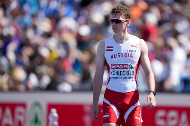 ATHLETICS - European Athletics Championships BIRMINGHAM,ENGLAND,11.AUG.26 - ATHLETICS - European Athletics Championships, 400m hurdles, Men. Image shows Leo Koehldorfer (AUT).  GEPAxpictures xRanjithxKumar