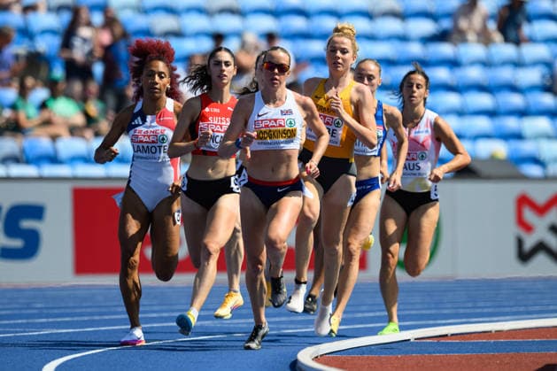 BIRMINGHAM, GREAT BRITAIN - August 11: Keely Hodgkinson (Great Britain) leading the pace during the 800 metres semi-final race during the European Athletics Championships 2026 at Alexander Stadium in Birmingham, Great Britain (Photo by Sven Beyrich Sports Press Photo)  Copyright: xSvenxBeyrich SportsxPressxPhotox Sportspressphoto_SPR204252
