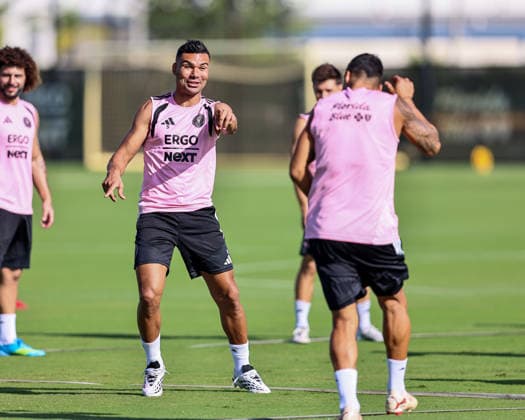 FORT LAUDERDALE, FL - AUGUST 11: Casemiro (5) of Inter Miami CF is seen during an Inter Miami Training Session at Florida Blue Training Center on August 11, 2026 in Fort Lauderdale, Florida. (Photo by Chris Arjoon Icon Sportswire) SOCCER: AUG 11 Inter Miami CF Training EDITORIAL USE ONLY Icon26081100000024