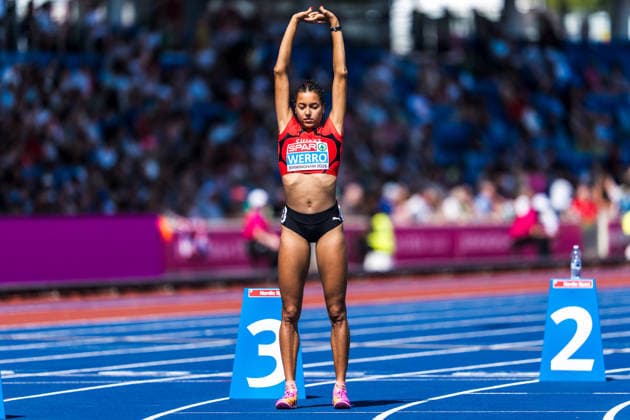 European Athletics Championships; Birmingham, 11.08.2026 BIRMINGHAM, UNITED KINGDOM - AUGUST 11: Audrey Werro (Switzerland) prepares for the start of the first round of the womens 800 m on August 11, 2026 in Birmingham, United Kingdom. *** European Athletics Championships, Birmingham, August 11, 2026 BIRMINGHAM, UNITED KINGDOM AUGUST 11 Audrey Werro of Switzerland prepares for the start of the first round of the women s 800-meter race on August 11, 2026, in Birmingham, United Kingdom Copyright: xBEAUTIFULxSPORTS UlfxSchillerx