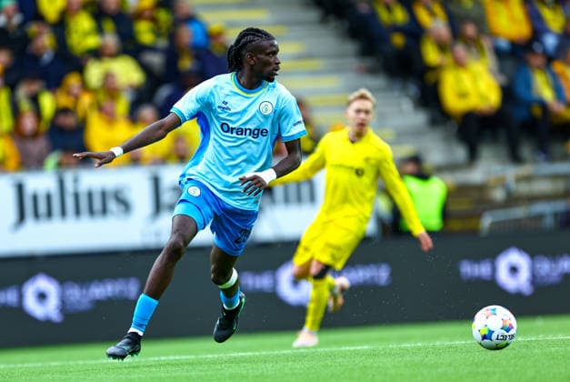 Fotball, Champions League 2025 2026: Bodo Glimt - Union Saint-Gilloise Bodo 20260811. MassirÃ Sylla under kvalifiseringskampen til Champions League mellom Bodo Glimt og Union Saint-Gilloise pa Aspmyra stadion. Foto: Mats Torbergsen NTB Bodo Norge EDITORIAL USE ONLY. RESTRICTED USE FOR BETTING COMPANIES Ref:_SPO20FTqv_pG_M.jpg *** Soccer, Champions League 2025–2026 Bodo Glimt Union Saint Gilloise Bodo 20260811 MassirÃ Sylla during the Champions League qualifying match between Bodo Glimt and Union Saint Gilloise at Aspmyra Stadium Photo: Mats Torbergsen, NTB, Bodo, Norway EDEDITORIAL USE ONLY; RESTRICTED USE FOR BETTING COMPANIES  Copyright: xMatsxTorbergsenx xNTBx