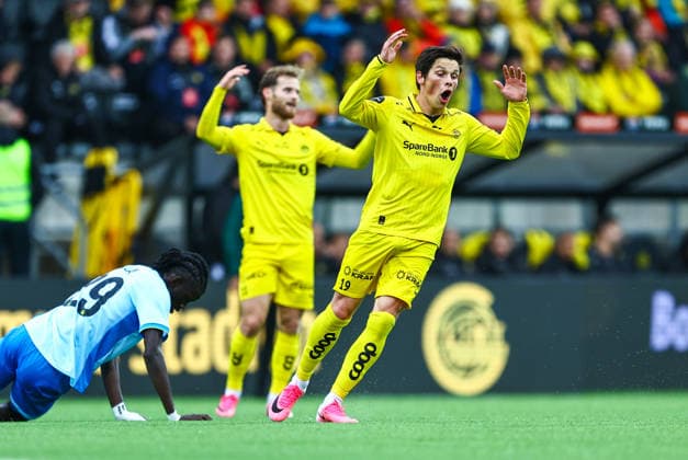 Fotball, Champions League 2025 2026: Bodo Glimt - Union Saint-Gilloise Bodo 20260811. Submitted Sondre Brunstad Fet during the Champions League qualifying match between Bodo Glimt and Union Saint-Gilloise at Aspmyra Stadium. Photo: Mats Torbergsen NTB Bodo Norge EDITORIAL USE ONLY. RESTRICTED USE FOR BETTING COMPANIES Ref:_SPOeYcsLT0eKbc.jpg *** Soccer, Champions League 2025–2026 Bodo Glimt vs. Union Saint-Gilloise Bodo 20260811 Submitted by Sondre Brunstad Fet during the Champions League qualifying match between Bodo Glimt and Union Saint-Gilloise at Aspmyra Stadium Photo by Mats Torbergsen, NTB, Bodo, Norway EDITORIAL USE ONLY RESTRICTED USE FOR BETTING COMPANIES  Copyright: xMatsxTorbergsenx xNTBx