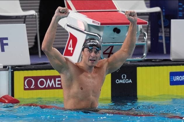 NiccolÃ² Martinenghi gold medal Men s 100m breaststroke the Swimming European Aquatics Championships Paris 2026, Paris, August 11, 2026 .  Copyright: xDavidexSpada LaPressex