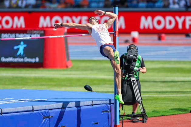 27th European Athletics Championships - Birmingham 2026: Day Two GB s Joel Clarke-Khan competes in the men s high jump event during Day Two of the 2026 European Athletics Championships at the Alexander Stadium in Perry Bar, Birmingham, England. Perry Bar Birmingham United Kingdom  Copyright: xMIxNewsx originalFilename:fletcher-european260811_npbIx.jpg