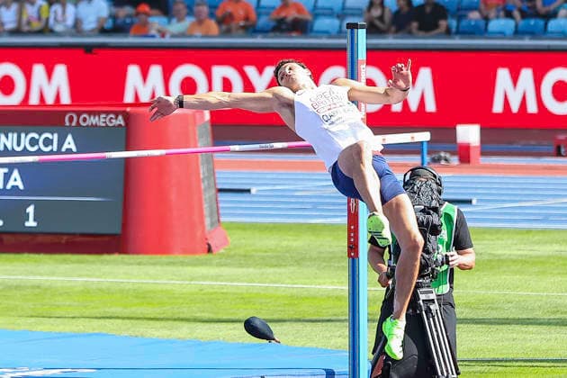 27th European Athletics Championships - Birmingham 2026: Day Two GB s Joel Clarke-Khan competes in the men s high jump group B qualification during day two of the 2026 European Athletics Championships at the Alexander Stadium in Perry Bar, Birmingham, England. Perry Bar Birmingham United Kingdom  Copyright: xMIxNewsx originalFilename:fletcher-european260811_npgcd.jpg