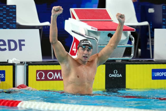NiccolÃ² Martinenghi gold medal Men s 100m breaststroke the Swimming European Aquatics Championships Paris 2026, Paris, August 11, 2026 .  Copyright: xGianxMattiaxD Alberto LaPressex