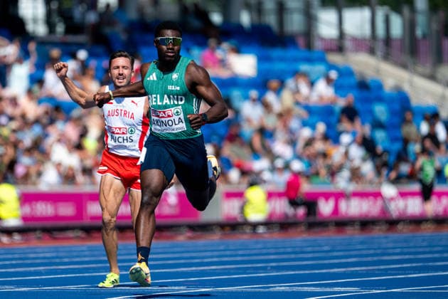 11.08.2026, GBR, Leichtathletik, Europameisterschaft 2026, Morgensession Tag 2, Birmingham Toluwabori Akinola ( Irland ), 100 Meter Sprint Herren, Vorlauf Birmingham Alexander Stadium England Großbritannien *** August 11, 2026, GBR, Track and Field, 2026 European Championships, Morning Session, Day 2, Birmingham, Toluwabori Akinola (Ireland), Men s 100-meter dash, Heats, Birmingham Alexander Stadium, England, Great Britain Copyright: xNordphoto Memmlerx