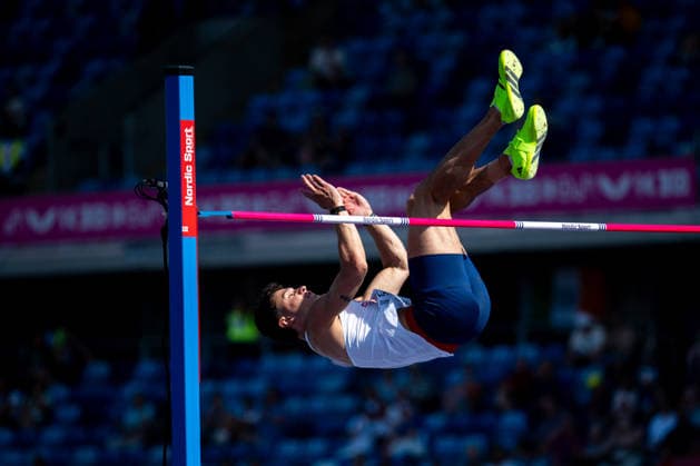 11.08.2026, GBR, Leichtathletik, Europameisterschaft 2026, Morgensession Tag 2, Birmingham Joel Clarke-Khan ( Großbritannien ), Hochsprung Herren, Qualifikation Birmingham Alexander Stadium England Großbritannien *** August 11, 2026, GBR, Track and Field, 2026 European Championships, Morning Session, Day 2, Birmingham; Joel Clarke Khan, Great Britain, Men s High Jump, Qualifying Round, Birmingham Alexander Stadium, England, Great Britain Copyright: xNordphoto Memmlerx