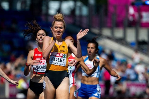 11.08.2026, GBR, Leichtathletik, Europameisterschaft 2026, Morgensession Tag 2, Birmingham Smilla Kolbe ( Deutschland ) jubelt im Ziel, 800 Meter Damen, Vorlauf Birmingham Alexander Stadium England Großbritannien *** August 11, 2026, GBR, Track and Field, 2026 European Championships, Morning Session, Day 2, Birmingham; Smilla Kolbe of Germany celebrates at the finish line, Women s 800-meter, Heats, Birmingham Alexander Stadium, England, Great Britain Copyright: xNordphoto Memmlerx