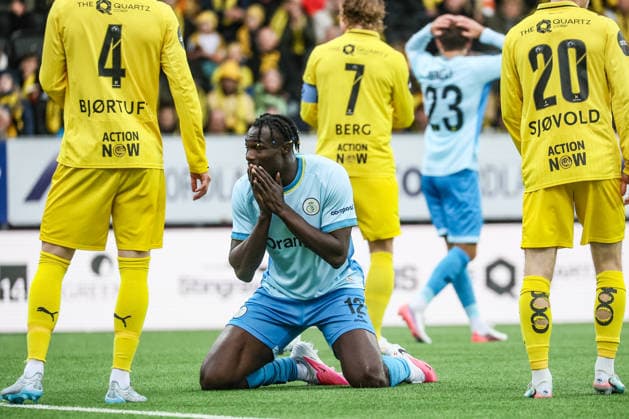 %items a soccer game between Norwegian FK Bodo Glimt and Belgian Royale Union Saint-Gilloise in Bodo, Norway, on %datetext, the return leg in the third qualifying round for the UEFA Champions League tournament. %photographer BrunoxFahy  x0863848060stx