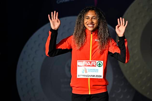 European Athletics Championships Birmingham 2026 - day 2 BIRMINGHAM, ENGLAND - AUGUST 11 : Nkansa Delphine (BEL) during the medal ceremony of the 100m on day 2 of the Birmingham 2026 European Athletics Championships on August 11, 2026 in Birmingham, England, 11 08 2026 Birmingham ENGLAND  Copyright: xTomasxSiskx