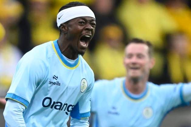 Bodo Glimt v Royale Union Saint-Gilloise - UEFA Champions League BODO, NORWAY - AUGUST 11 : Fuseini Mohammed Gadafi forward of Royale Union Saint-Gilloise celebrates after scoring during the UEFA Champions League 2026 27 third qualifying round second leg between Bodo Glimt and Royale Union Saint-Gilloise on August 11, 2026 in Bodo, Norway, 11 08 2026 Bodo Norway  Copyright: xNicoxVereeckenx