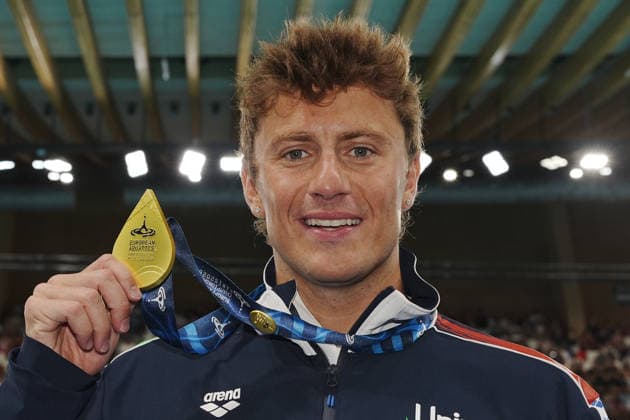 NiccolÃ² Martinenghi gold medal Men s 100m breaststroke the Swimming European Aquatics Championships Paris 2026, Paris, August 11, 2026 .  Copyright: xGianxMattiaxD Alberto LaPressex