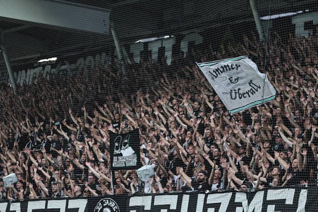 SOCCER - UEFA CL, Sturm vs Fenerbahce GRAZ,AUSTRIA,11.AUG.26 - SOCCER - UEFA Champions League, qualification, SK Sturm Graz vs Fenerbahce Istanbul. Image shows fans (Sturm).  GEPAxpictures xChrisxBauer