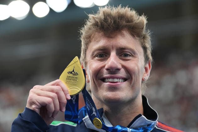 NiccolÃ² Martinenghi gold medal Men s 100m breaststroke the Swimming European Aquatics Championships Paris 2026, Paris, August 11, 2026 .  Copyright: xDavidexSpada LaPressex