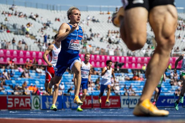 260811 Antti Sainio of Finland competes in men s 400 meter hurdles during day 2 of the 2026 European Athletics Championships on August 11, 2026 in Birmingham. Photo: Maxim Thore BILDBYRAN kod MT MT1065 friidrott athletics friidrett friidrotts-em em friidretts-em 2026 european athletics championships 2 bbeng *** August 11, 2026: Antti Sainio of Finland competes in the men’s 400-meter hurdles during Day 2 of the 2026 European Athletics Championships on August 11, 2026 in Birmingham. Photo by Maxim Thore. BILDBYRAN code MT MT1065 track and field athletics friidrett friidrotts em em friidretts em 2026 European Athletics Championships 2 bbeng  Copyright: MAXIMxTHORE BB260811MT057