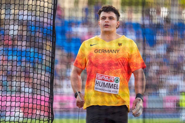 BIRMINGHAM, GREAT BRITAIN - AUGUST 11, 2026 : Merlin HUMMEL (GER Germany) competing in the hammer throw final during the European Athletics Championships at Alexander Stadium on August 11, 2026 in Birmingham, Great Britain. Great Britain Copyright: xLeahxKohringx
