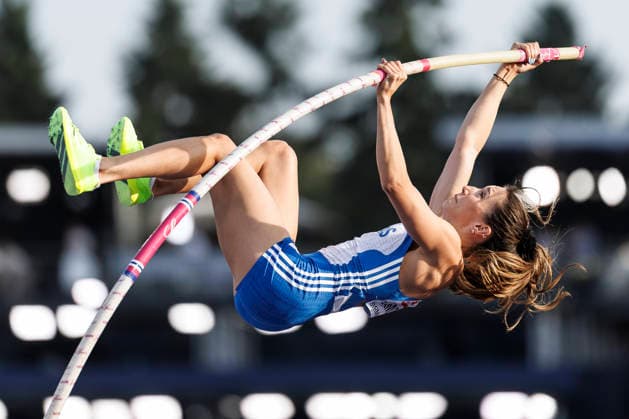 BIRMINGHAM, GREAT BRITAIN - AUGUST 11, 2026 : Ariadni ADAMOPOULOU (GRE Greece) competing in the women’s pole-vault qualification during the European Athletics Championships at Alexander Stadium on August 11, 2026 in Birmingham, Great Britain. Great Britain Copyright: xAxelxKohringx