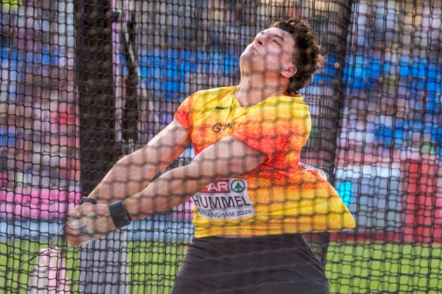 BIRMINGHAM, GREAT BRITAIN - AUGUST 11, 2026 : Merlin HUMMEL (GER Germany) competing in the hammer throw final during the European Athletics Championships at Alexander Stadium on August 11, 2026 in Birmingham, Great Britain. Great Britain Copyright: xLeahxKohringx