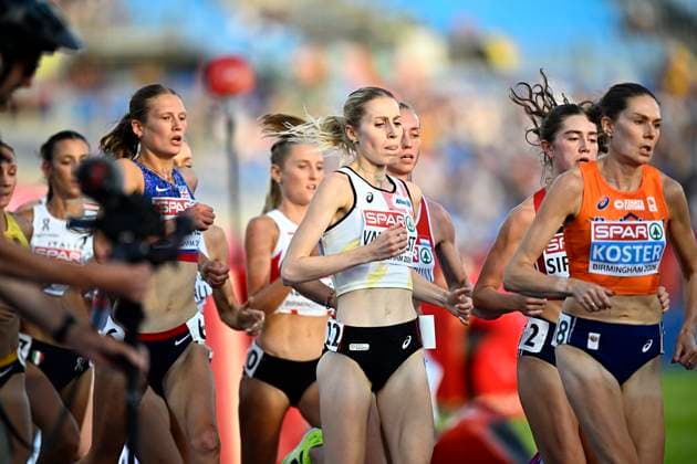 European Athletics Championships Birmingham 2026 - day 2 BIRMINGHAM, ENGLAND - AUGUST 11 : Vanderelst Elise (BEL) and Koster Maureen (NED) in action during the 5000m final on day 2 of the Birmingham 2026 European Athletics Championships on August 11, 2026 in Birmingham, England, 11 08 2026 Birmingham ENGLAND  Copyright: xTomasxSiskx