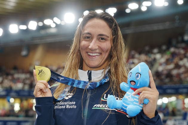 Simona Quadarella gold medal Women s 800m Freestyle the Swimming European Aquatics Championships Paris 2026, Paris, August 11, 2026 .  Copyright: xGianxMattiaxD Alberto LaPressex