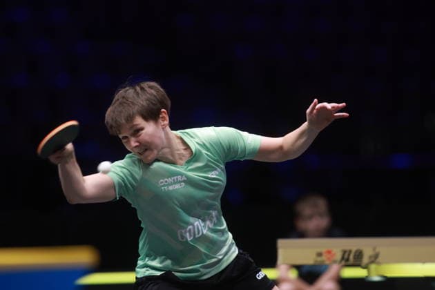 2026 WTT Europe Smash - Sweden - Main Draw Nina Mittelham of Germany competes against Bernadette Szocs of Romania during the Women s Singles - Round of 64 at the 2026 Europe Smash at the Malmo Arena in Malmo, Sweden, on August 11, 2026. Malmo Sweden  Copyright: xRemyxGrosx originalFilename:gros-europesm260811_npG7Q.jpg