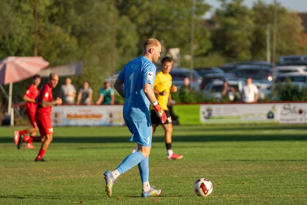 Maximilian Reule (SG Sonnenhof Großaspach, 01), SSV Schwäbisch Hall vs. SG Sonnenhof Großaspach, Fussball, WFV-Pokal, 3. Runde, 11.08.2026 Schwäbisch Hall Baden-Wuerttemberg Deutschland *** Maximilian Reule, SG Sonnenhof Großaspach, 01; SSV Schwäbisch Hall vs. SG Sonnenhof Großaspach, Soccer, WFV Cup, 3rd Round, August 11, 2026, Schwäbisch Hall, Baden-Württemberg, Germany Copyright: xkolbert-press PhilipxZieglerx