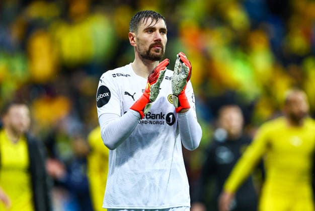 Fotball, Champions League 2025 2026: Bodo Glimt - Union Saint-Gilloise Bodo 20260811. Nikita Haikin under kvalifiseringskampen til Champions League mellom Bodo Glimt og Union Saint-Gilloise pa Aspmyra stadion. Foto: Mats Torbergsen NTB Bodo Norge EDITORIAL USE ONLY. RESTRICTED USE FOR BETTING COMPANIES Ref:_SPOv3dSYuDXdrk.jpg *** Soccer, Champions League 2025–2026 Bodo Glimt vs. Union Saint-Gilloise Bodo 20260811 Nikita Haikin during the Champions League qualifying match between Bodo Glimt and Union Saint-Gilloise at Aspmyra Stadium Photo: Mats Torbergsen, NTB, Bodo, Norway EDITORIGINAL USE ONLY; RESTRICTED USE FOR BETTING COMPANIES  Copyright: xMatsxTorbergsenx xNTBx