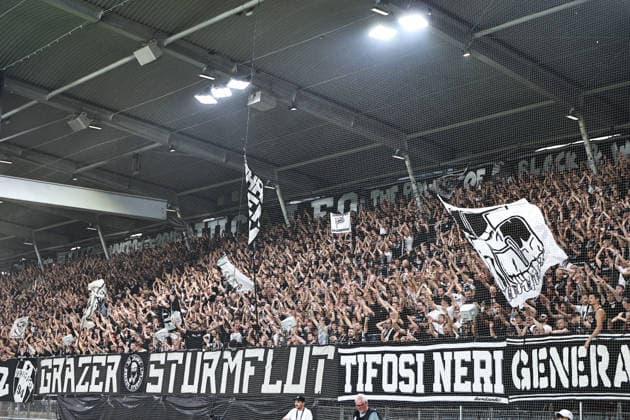 SOCCER - UEFA CL, Sturm vs Fenerbahce GRAZ,AUSTRIA,11.AUG.26 - SOCCER - UEFA Champions League, qualification, SK Sturm Graz vs Fenerbahce Istanbul. Image shows fans (Sturm).  GEPAxpictures xChrisxBauer