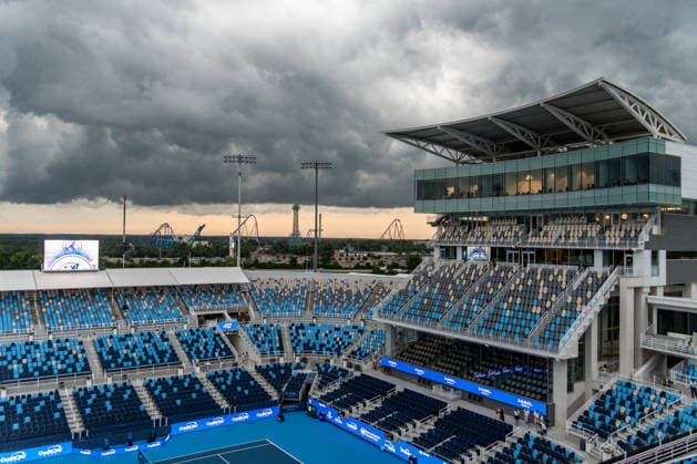 Cincinnati Open: Severe Weather Delay Severe weather delays the start of the qualifying rounds at the Cincinnati Open in Mason, Ohio, on August 11, 2026. There are 48 qualifying matches scheduled for the day and evening sessions. Mason Ohio United States  Copyright: xJasonxWhitmanx originalFilename:0863854317st.jpg