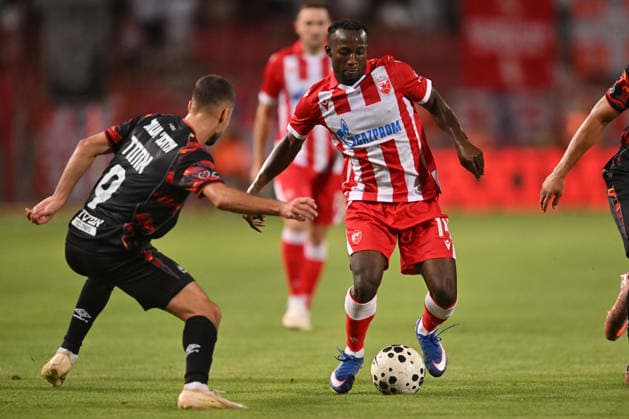 CRVENA ZVEZDA vs HAPOEL BEER SHEVA OSMAN BUKARI football Crvena zvezda vs Hapoel Ber Sheva Champions league qualification match at Rajko Mitic stadium , Belgrade 27.08.2026 PHOTO FOOTBALL, CRVENA ZVEZDA, RED STAR, UEFA CHAMPIONS LEAGUE QUALIFICATIONS, HAPOEL BEER SHEVA Belgrade Rajko Mitic stadium Serbia Copyright: xMarkoxMetlasx xMNxPressx