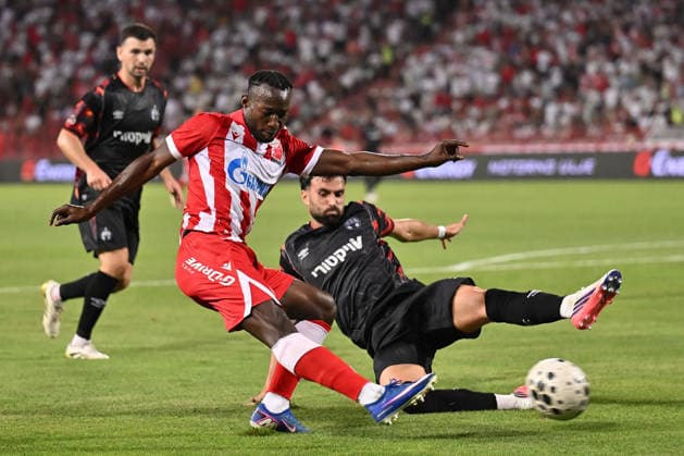 CRVENA ZVEZDA vs HAPOEL BEER SHEVA OSMAN BUKARI football Crvena zvezda vs Hapoel Ber Sheva Champions league qualification match at Rajko Mitic stadium , Belgrade 27.08.2026 PHOTO FOOTBALL, CRVENA ZVEZDA, RED STAR, UEFA CHAMPIONS LEAGUE QUALIFICATIONS, HAPOEL BEER SHEVA Belgrade Rajko Mitic stadium Serbia Copyright: xMarkoxMetlasx xMNxPressx