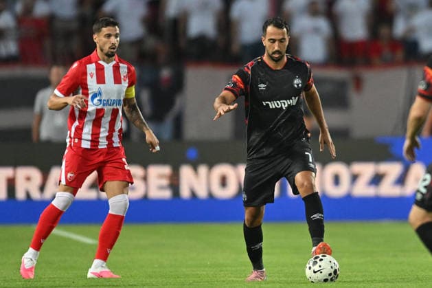 CRVENA ZVEZDA vs HAPOEL BEER SHEVA ELIEL PERETZ vs RADE KRUNIC football Crvena zvezda vs Hapoel Ber Sheva Champions league qualification match at Rajko Mitic stadium , Belgrade 27.08.2026 PHOTO FOOTBALL, CRVENA ZVEZDA, RED STAR, UEFA CHAMPIONS LEAGUE QUALIFICATIONS, HAPOEL BEER SHEVA Belgrade Rajko Mitic stadium Serbia Copyright: xMarkoxMetlasx xMNxPressx