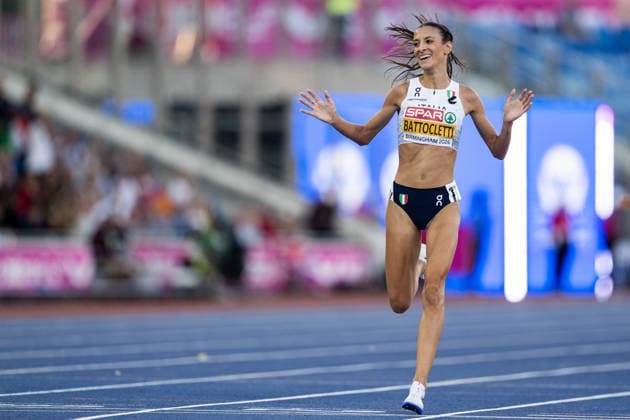 260811 Nadia Battocletti of Italy celebrates after women™s 5000 meter final during day 2 of the 2026 European Athletics Championships on August 11, 2026 in Birmingham. Photo: Mathias Bergeld BILDBYRAN kod MB MT1065 friidrott athletics friidrett friidrotts-em em friidretts-em 2026 european athletics championships 2 bbeng *** August 11, 2026: Nadia Battocletti of Italy celebrates after the women’s 5,000-meter final on Day 2 of the 2026 European Athletics Championships in Birmingham. 2026 in Birmingham. Photo by Mathias Bergeld. BILDBYRAN code MB MT1065. track and field, athletics, friidrett, friidrotts EM, 2026 European Athletics Championships, 2 bbeng  Copyright: MATHIASxBERGELD BB260811MB120