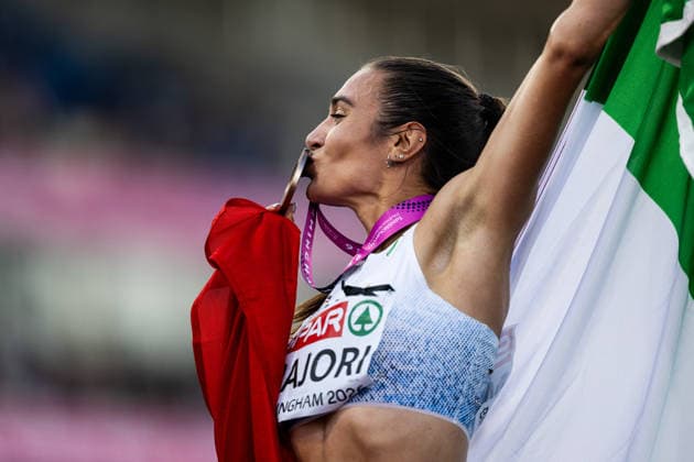 260811 Micol Major celebrates after women™s 5000 meter final during day 2 of the 2026 European Athletics Championships on August 11, 2026 in Birmingham. Photo: Mathias Bergeld BILDBYRAN kod MB MT1065 friidrott athletics friidrett friidrotts-em em friidretts-em 2026 european athletics championships 2 bbeng *** 260811 Micol Major celebrates after the women’s 5,000-meter final on Day 2 of the 2026 European Athletics Championships on August 11, 2026 in Birmingham. Photo by Mathias Bergeld. BILDBYRAN code MB MT1065. track and field, athletics, friidrett, friidrotts EM, 2026 European Athletics Championships, 2 bbeng  Copyright: MATHIASxBERGELD BB260811MB122