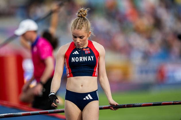 260811 Kitty Augusta Friele Faye of Norway competes in women™s pole vault qualification during day 2 of the 2026 European Athletics Championships on August 11, 2026 in Birmingham. Photo: Maxim Thore BILDBYRAN kod MT MT1065 friidrott athletics friidrett friidrotts-em em friidretts-em 2026 european athletics championships 2 bbeng *** August 11, 2026: Kitty Augusta Friele Faye of Norway competes in the women’s pole vault qualifying round on Day 2 of the 2026 European Athletics Championships on August 11, 2026 in Birmingham. Photo by Maxim Thore. BILDBYRAN code MT MT1065 track and field athletics friidrett friidrotts em em friidretts em 2026 European Athletics Championships 2 bbeng  Copyright: MAXIMxTHORE BB260811MT076