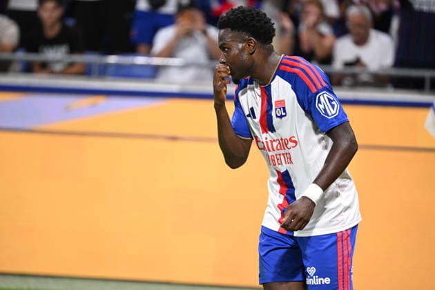 Football : Olympique Lyonnais v Sparta Praha- Qualifying champions league 11 08 2026 Ernest NUAMAH of Lyon scoring goal during the second leg, 3rd qualifying round match of the Football Champions League between Olympiquer Lyonnais and Sparta Praha ,Czech Republic at Groupama Stadium Decines Charpieu Lyon on August 11, 2026, , France LYONFrance  Copyright: xMouradxAllilix