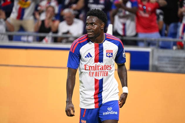 Football : Olympique Lyonnais v Sparta Praha- Qualifying champions league 11 08 2026 Ernest NUAMAH of Lyon scoring goal during the second leg, 3rd qualifying round match of the Football Champions League between Olympiquer Lyonnais and Sparta Praha ,Czech Republic at Groupama Stadium Decines Charpieu Lyon on August 11, 2026, , France LYONFrance  Copyright: xMouradxAllilix