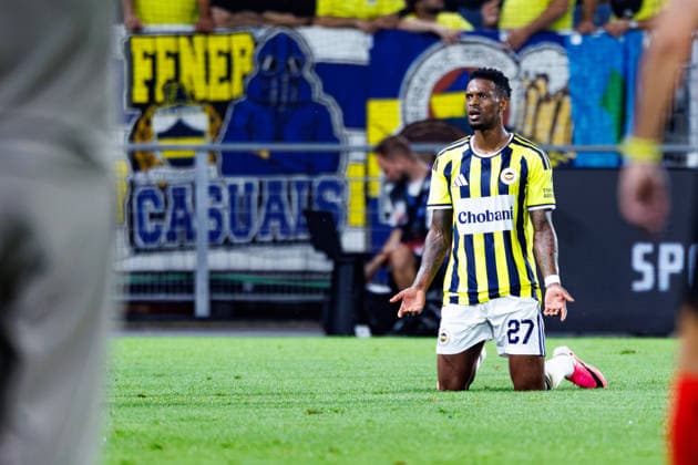 GRAZ, AUSTRIA - 11 AUGUST 2026: Image shows the disappointment of Semedo NÃ lson (Fenerbahce, 27) during UEFA Champions League 2026 27 Third Qualifying Round, Second Leg: SK Sturm Graz vs Fenerbahce SK at Stadion Graz Liebenau on 11 08 2026 in Graz, Austria. Austria Copyright: xFröhlichxPascalx