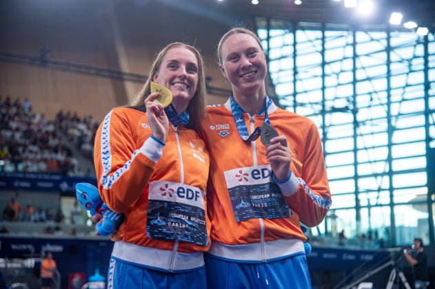 NATATION : Championnat d europe de natation 2026 - PARIS - 11 08 2026 Marrit Steenbergen (NED) Milou Van Wijk (NED) Saint DenisFrance  Copyright: xBaptistexAutissierx