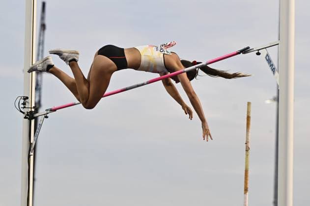 Belgian Elien Vekemans pictured in action during the women s pole vault event on the second day of the European Athletics Championships (August 10-18) in Birmingham, United Kingdom, on Tuesday 11 August 2026. ERICxLALMAND  x183184897x
