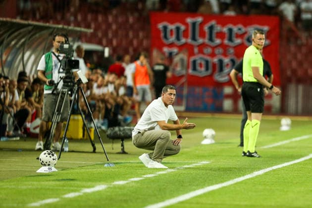 Crvena zvezda v Hapoel Beer Sheva - UEFA Champions League BELGRADE, SERBIA - AUGUST 11: Head Coach of Hapoel Beer Sheva Ran Kojok is seen during UEFA Champions League qualifying match between Red Star Belgrade and Hapoel Beer Sheva at Rajko Mitic Stadium on August 11, 2026. Filip Stevanovic Anadolu Belgrade Serbia. Editorial use only. Please get in touch for any other usage.  Copyright: x2026xAnadoluxFilipxStevanovicx