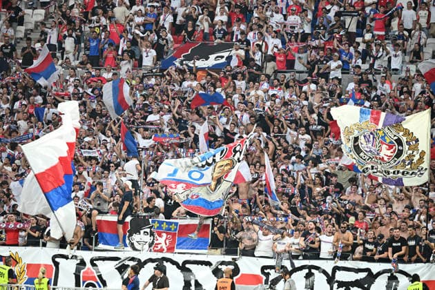 Football : Olympique Lyonnais v Sparta Praha- Qualifying champions league 11 08 2026 Supporters of Lyon during the second leg, 3rd qualifying round match of the Football Champions League between Olympiquer Lyonnais and Sparta Praha ,Czech Republic at Groupama Stadium Decines Charpieu Lyon on August 11, 2026, , France LYONFrance  Copyright: xMouradxAllilix